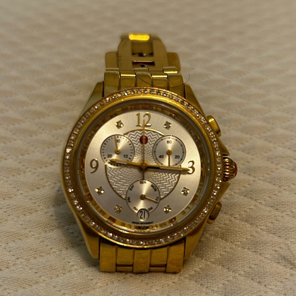 Michele Serein Chronograph Gold and Diamond watch - Picture 3 of 11